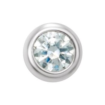 14K White .03 CT Diamond Micro Bezel Set Single Earring Ref 17676483