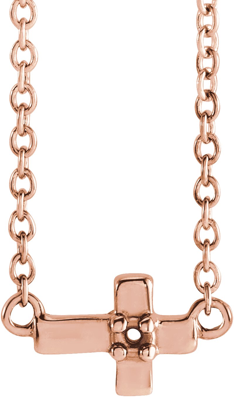 Youth Sideways Cross Necklace or Center