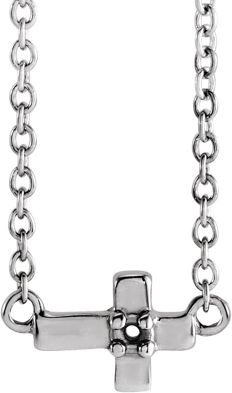 Youth Sideways Cross Necklace or Center
