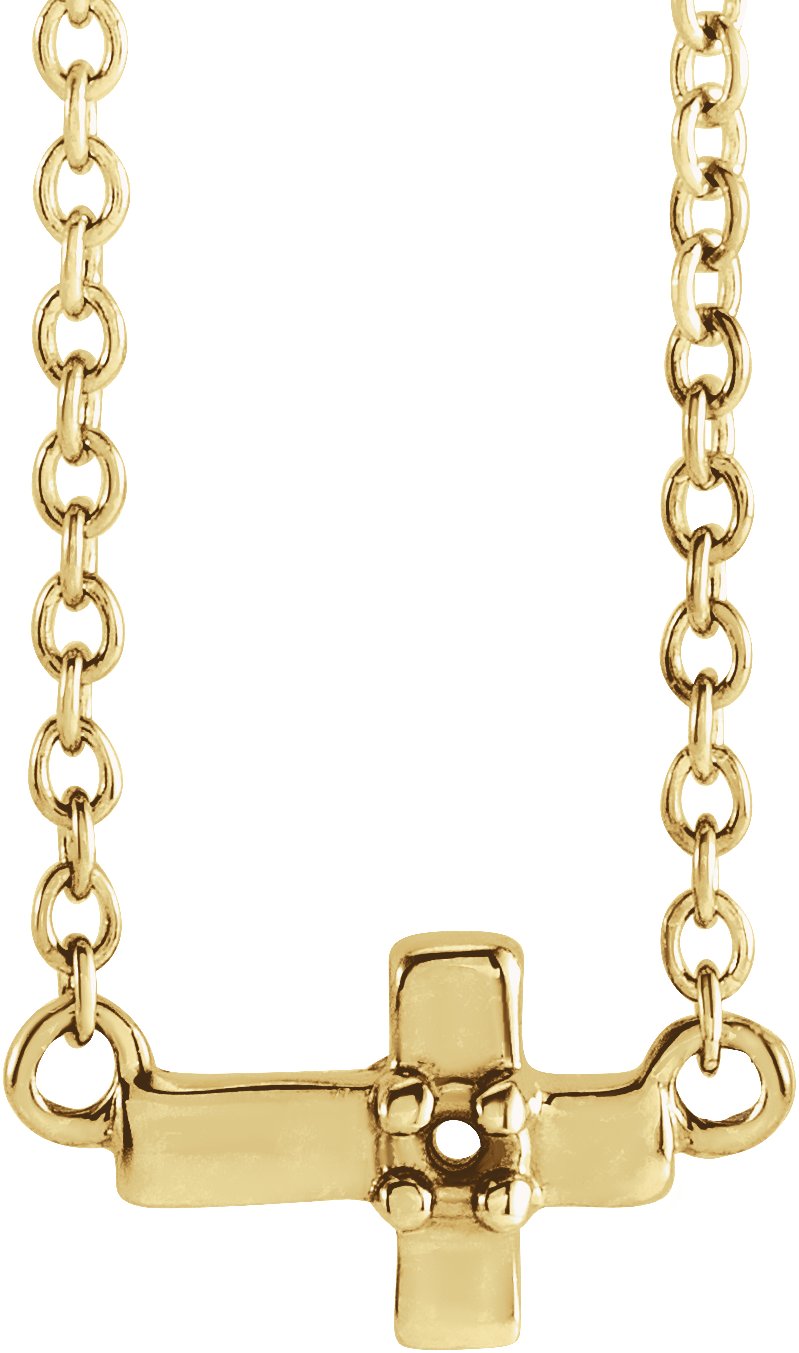 Youth Sideways Cross Necklace or Center