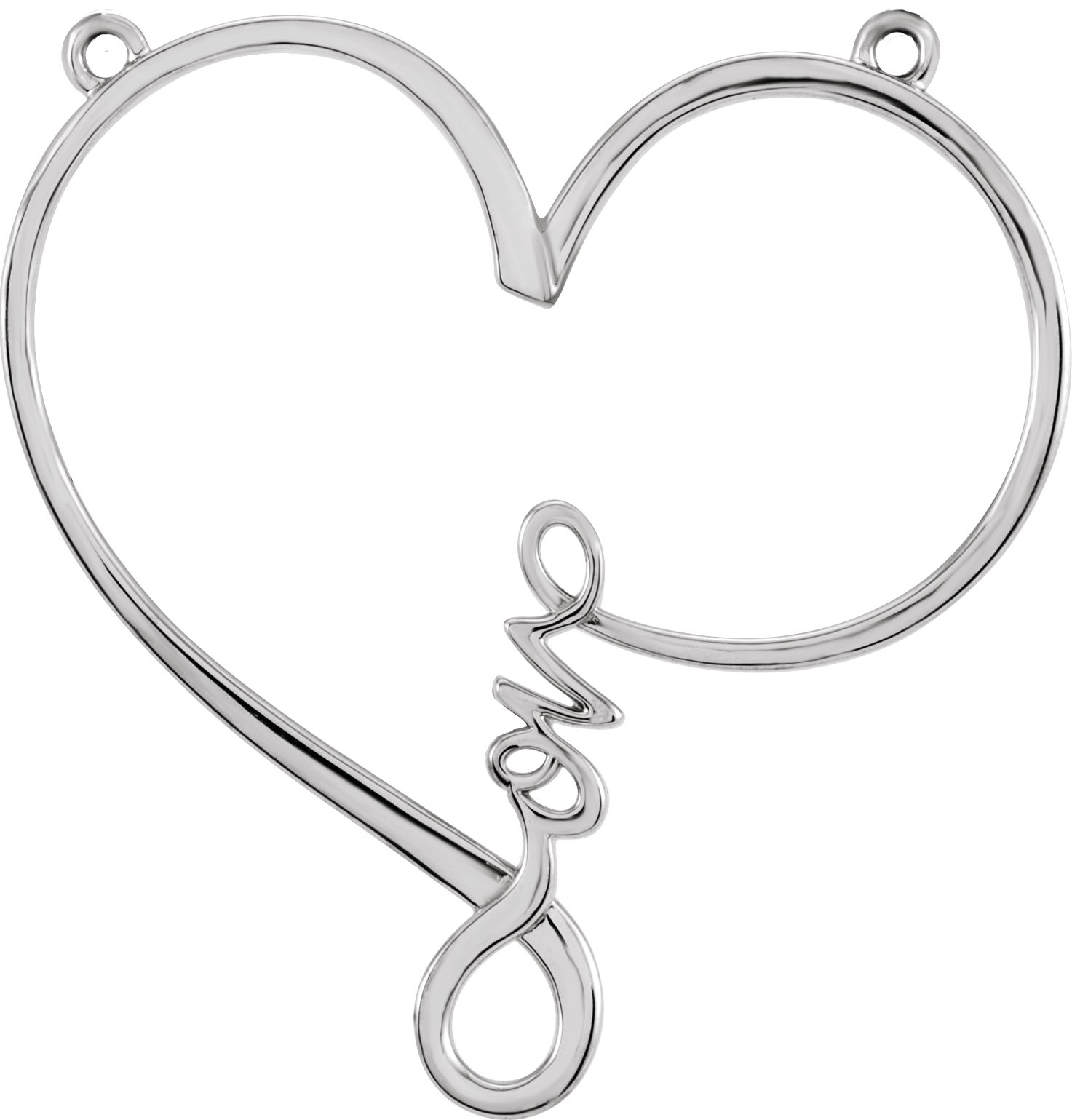 Infinity-Inspired "Love" Heart Necklace or Center