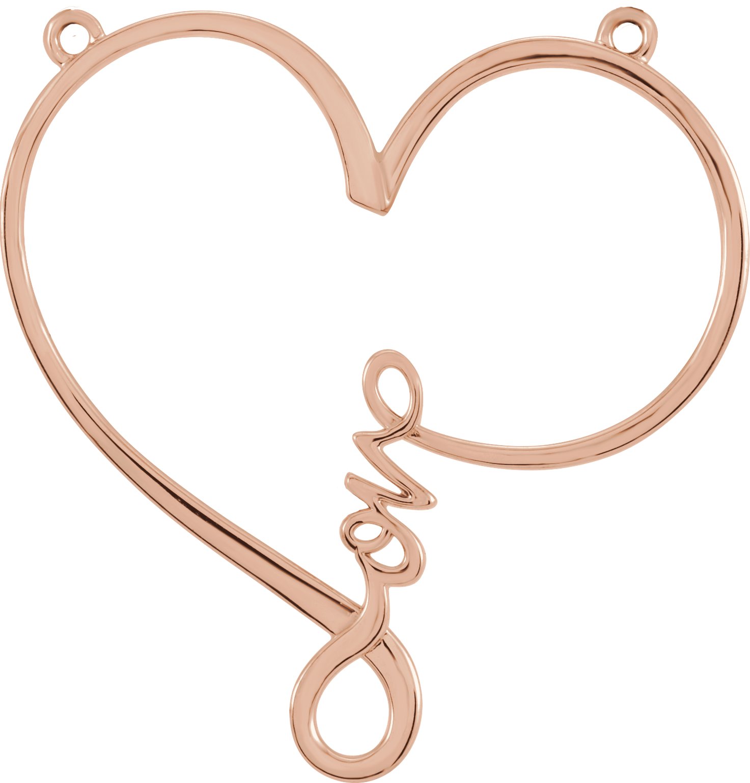 Infinity-Inspired "Love" Heart Necklace or Center