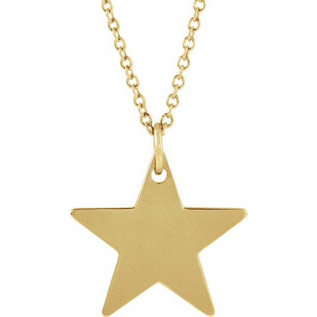 14K Yellow 15x15 mm Star 16-18 Necklace
