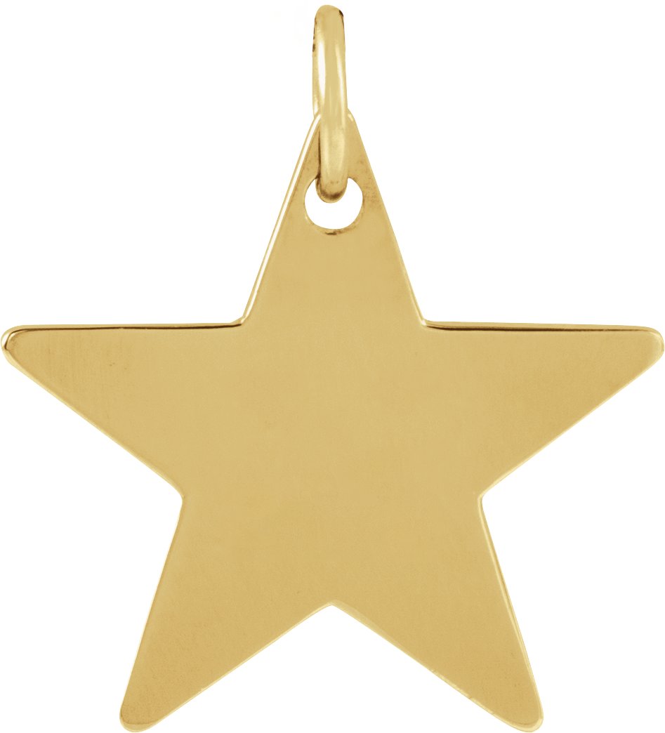 14K Yellow 18x18 mm Engravable Star Pendant 