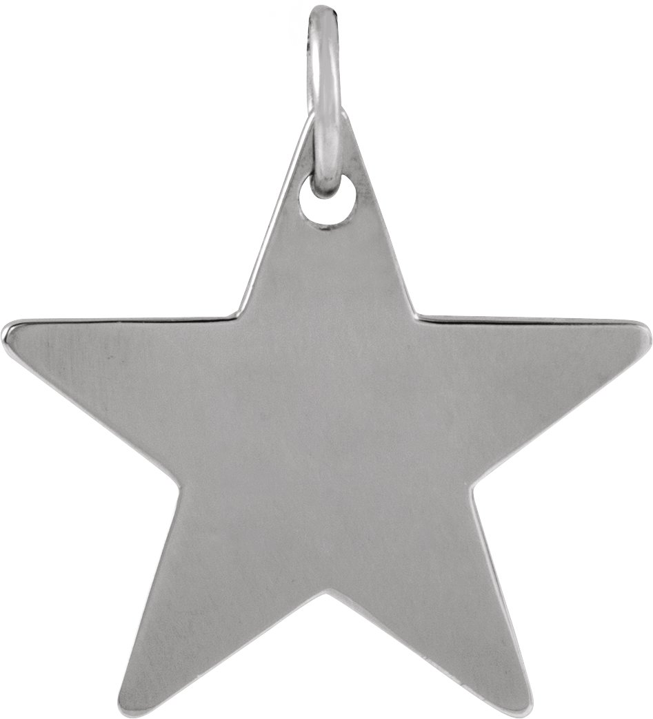Sterling Silver 18x18 mm Engravable Star Pendant 
