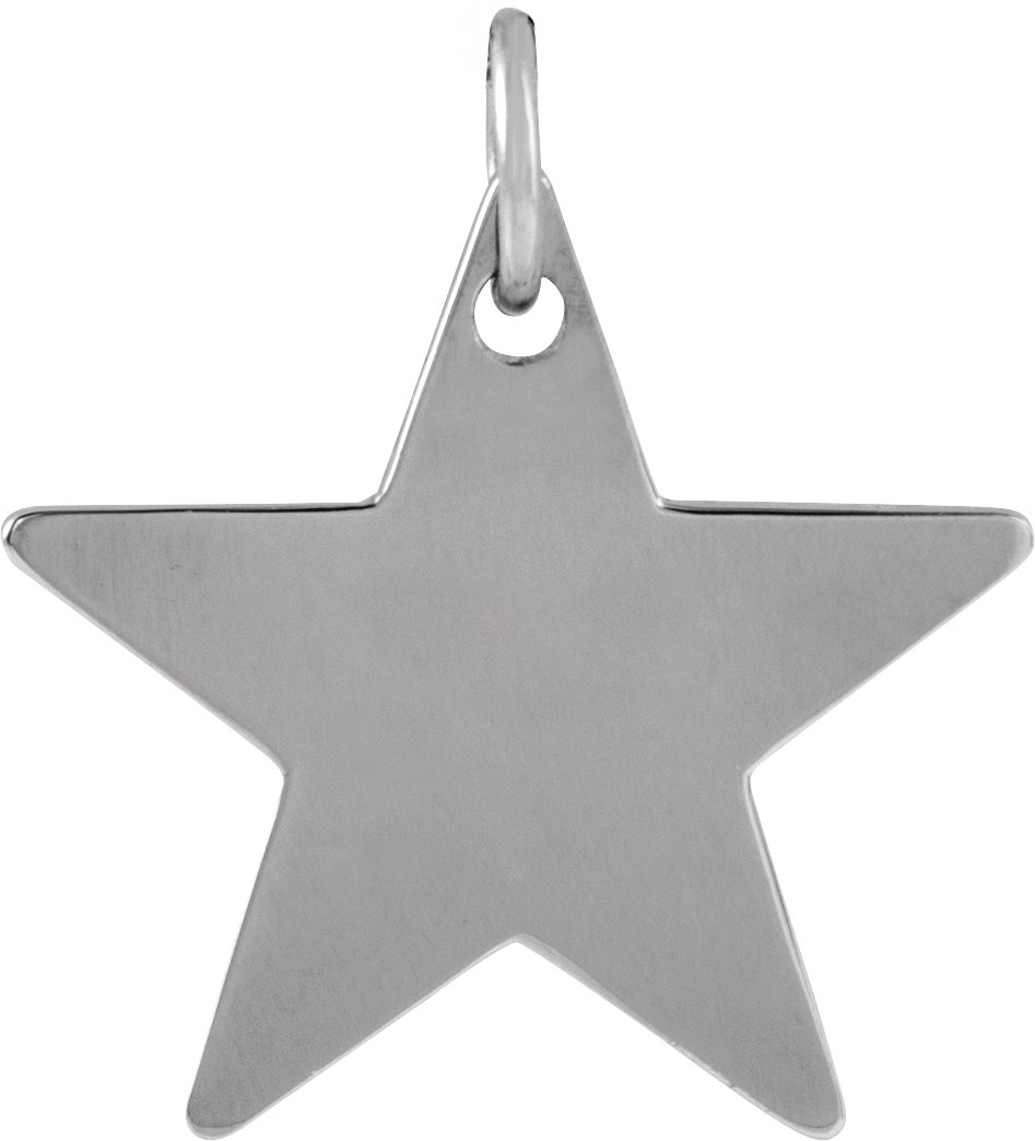 Platinum 12x12 mm Star Pendant 