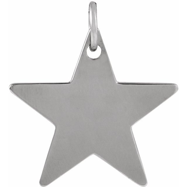 Sterling Silver 18x18 mm Engravable Star Pendant 