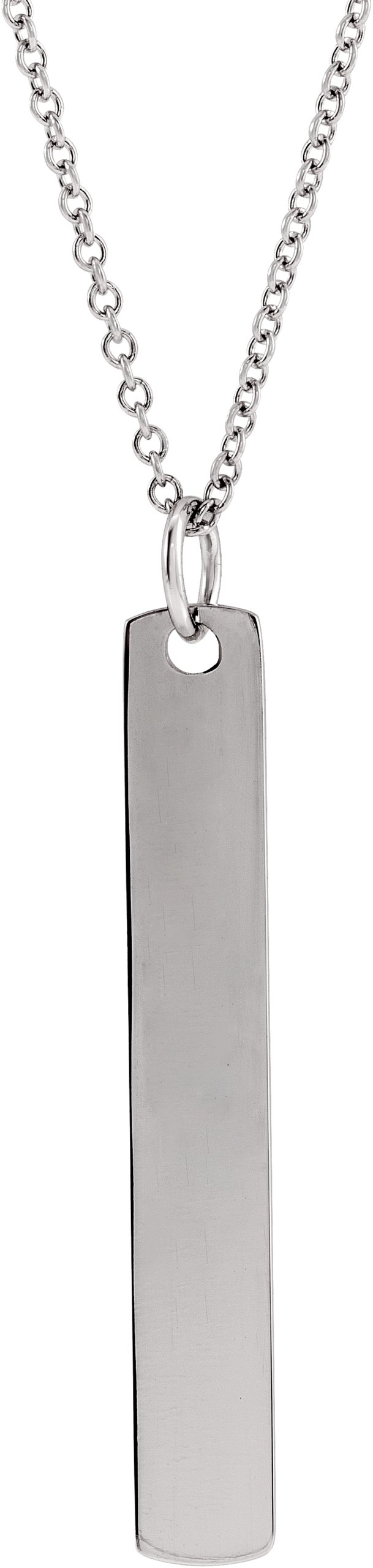 Sterling Silver Engravable Bar 16-18" Necklace