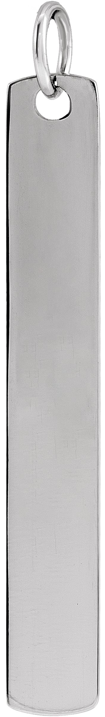 14K White 33x4.5 mm Engravable Bar Pendant