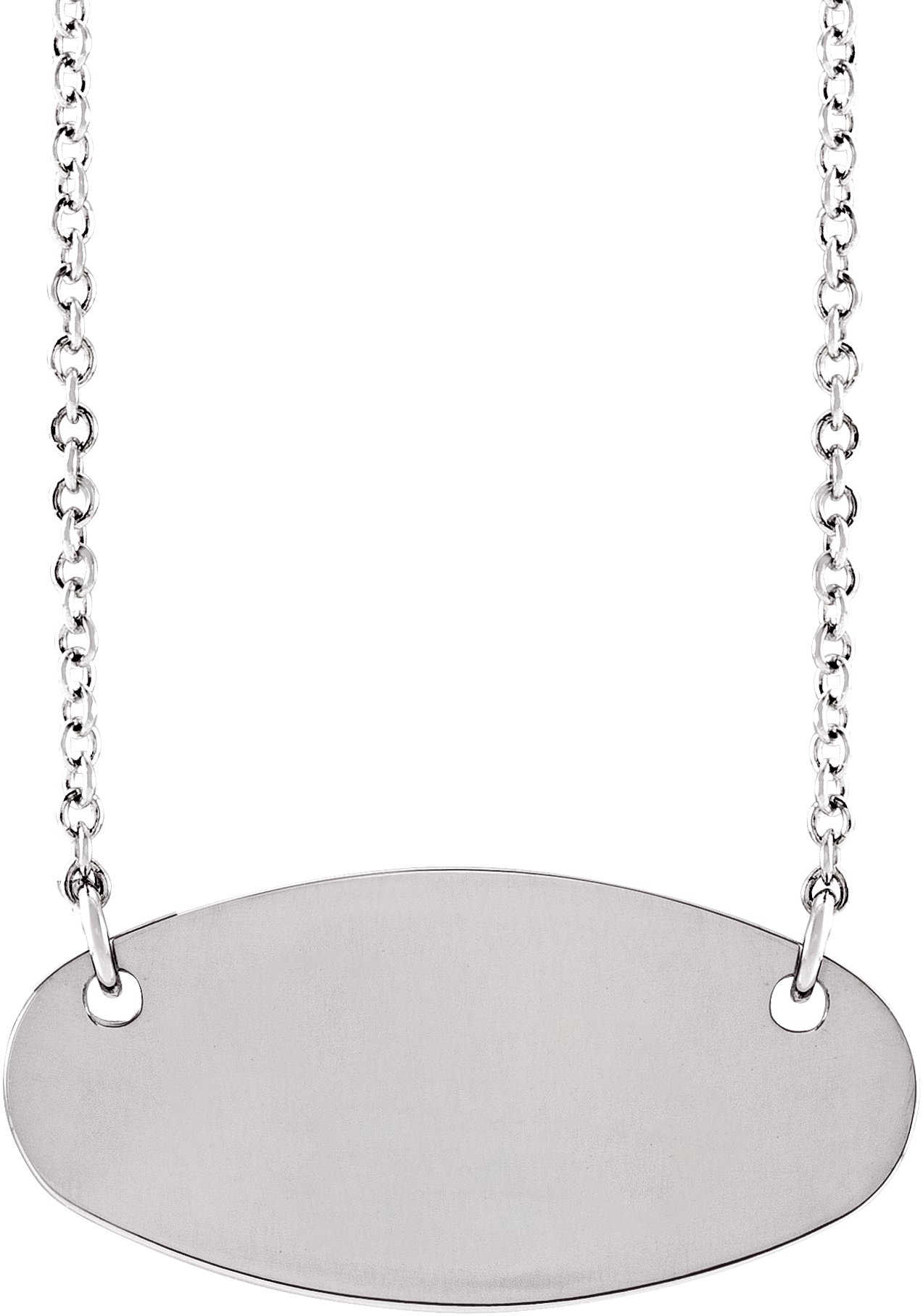 Sterling Silver Engravable Oval 18" Necklace