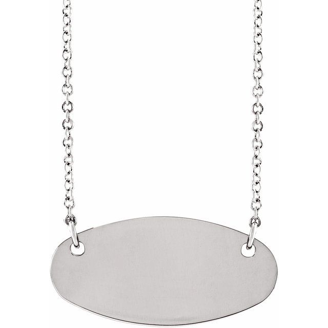 Sterling Silver 20x10 mm Oval 18" Necklace