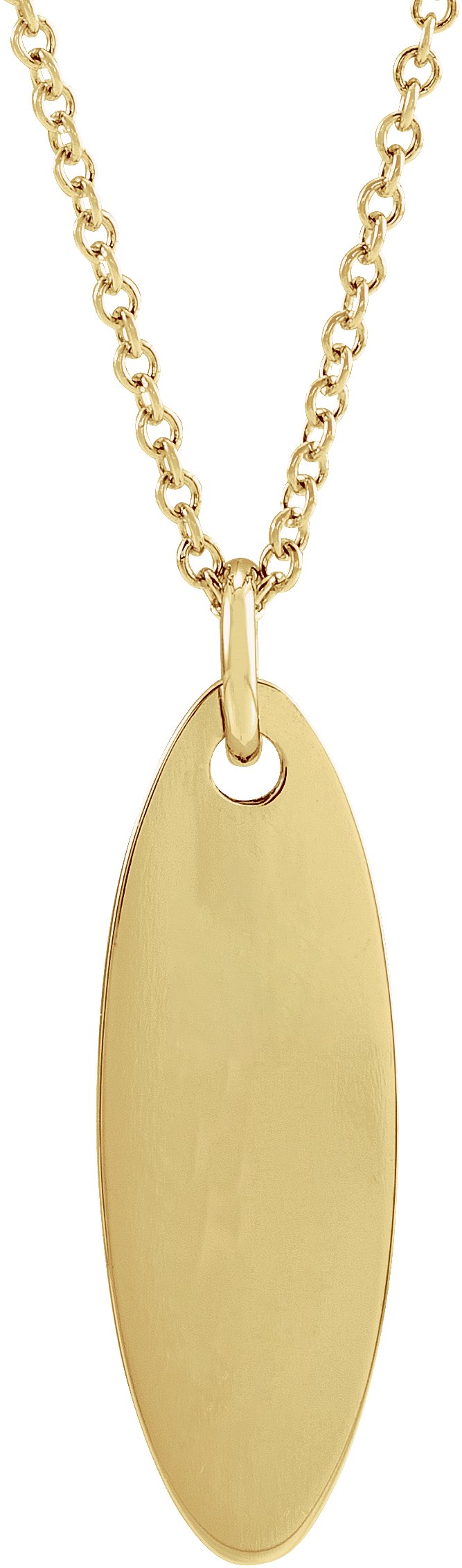 14K Yellow 22.9x7 mm Elongated Oval 16-18" Necklace 