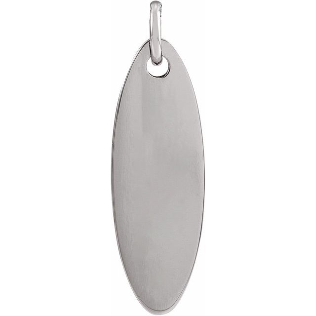 Sterling Silver 22.9x7 mm Elongated Oval Pendant