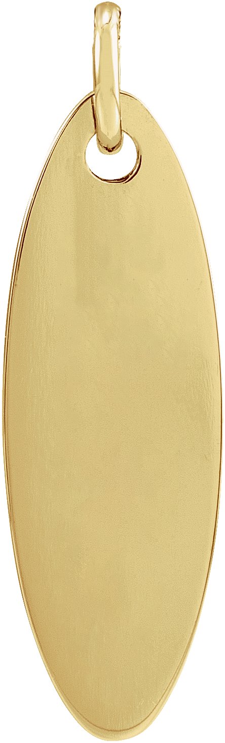 14K Yellow Elongated Oval Pendant