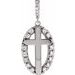 Sterling Silver 1/5 CTW Natural Diamond Halo-Style Cross Pendant