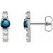 14K White Natural London Blue Topaz & 1/5 CTW Natural Diamond Bar Earrings