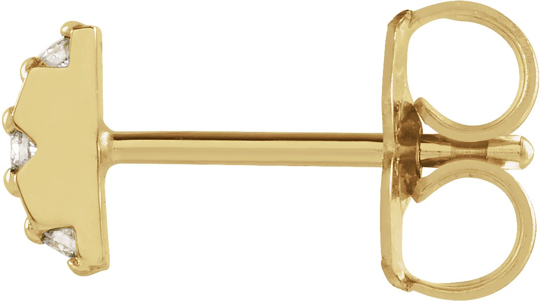 14K Yellow .02 CTW Natural Diamond Half Circle Single Earring