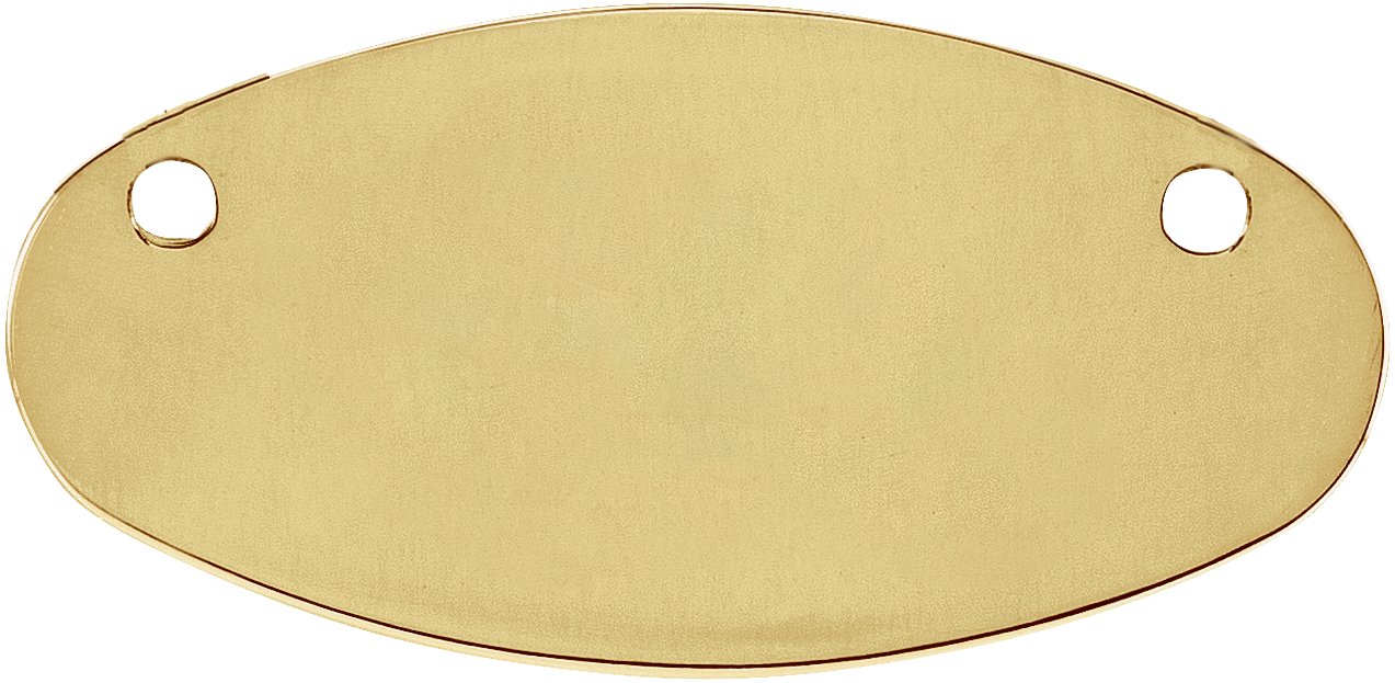 18K Yellow Engravable Oval Necklace Center