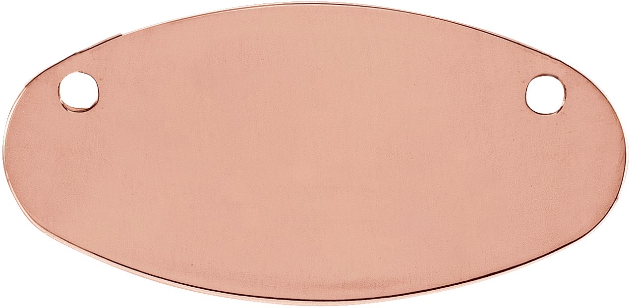 14K Rose Engravable Oval Necklace Center