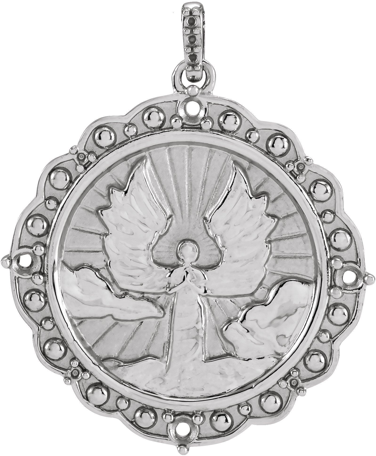 Accented Guardian Angel Necklace or Pendant