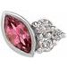 Sterling Silver Natural Pink Tourmaline & .03 CTW Natural Diamond Left Earring