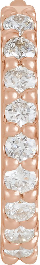 14K Rose 12.6 mm 1/6 CTW Natural Diamond Huggie Hoop Earring