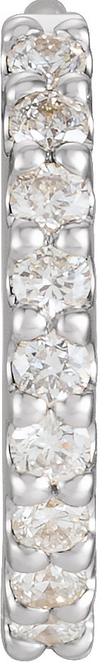 14K White 14 mm 1/5 CTW Natural Diamond Huggie Hoop Earring