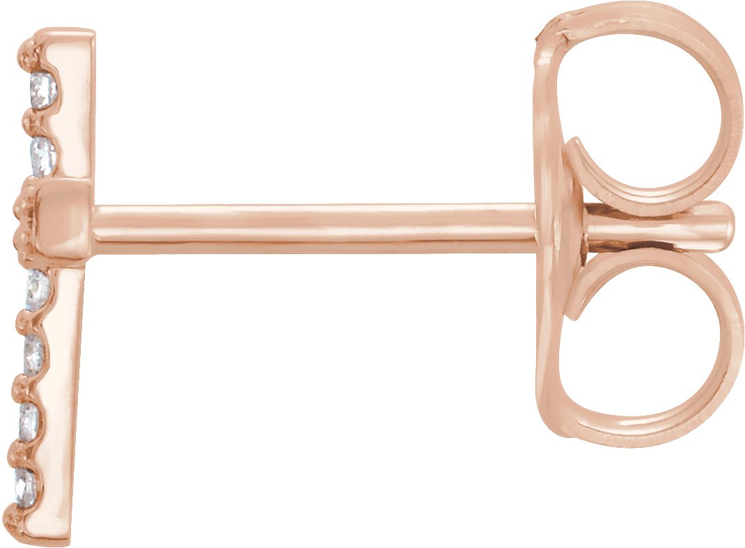 14K Rose 1/10 CTW Diamond Cross Earrings