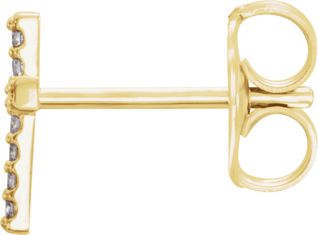 14K Yellow 1/10 CTW Diamond Cross Earrings