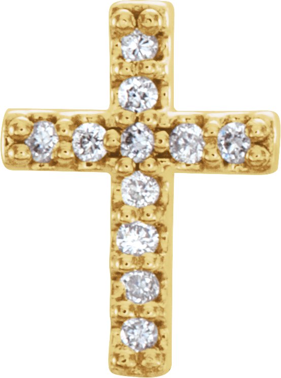 14K Yellow 1/10 CTW Diamond Cross Earrings