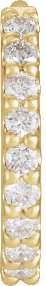 14K Yellow 14 mm 1/5 CTW Natural Diamond Huggie Hoop Earring