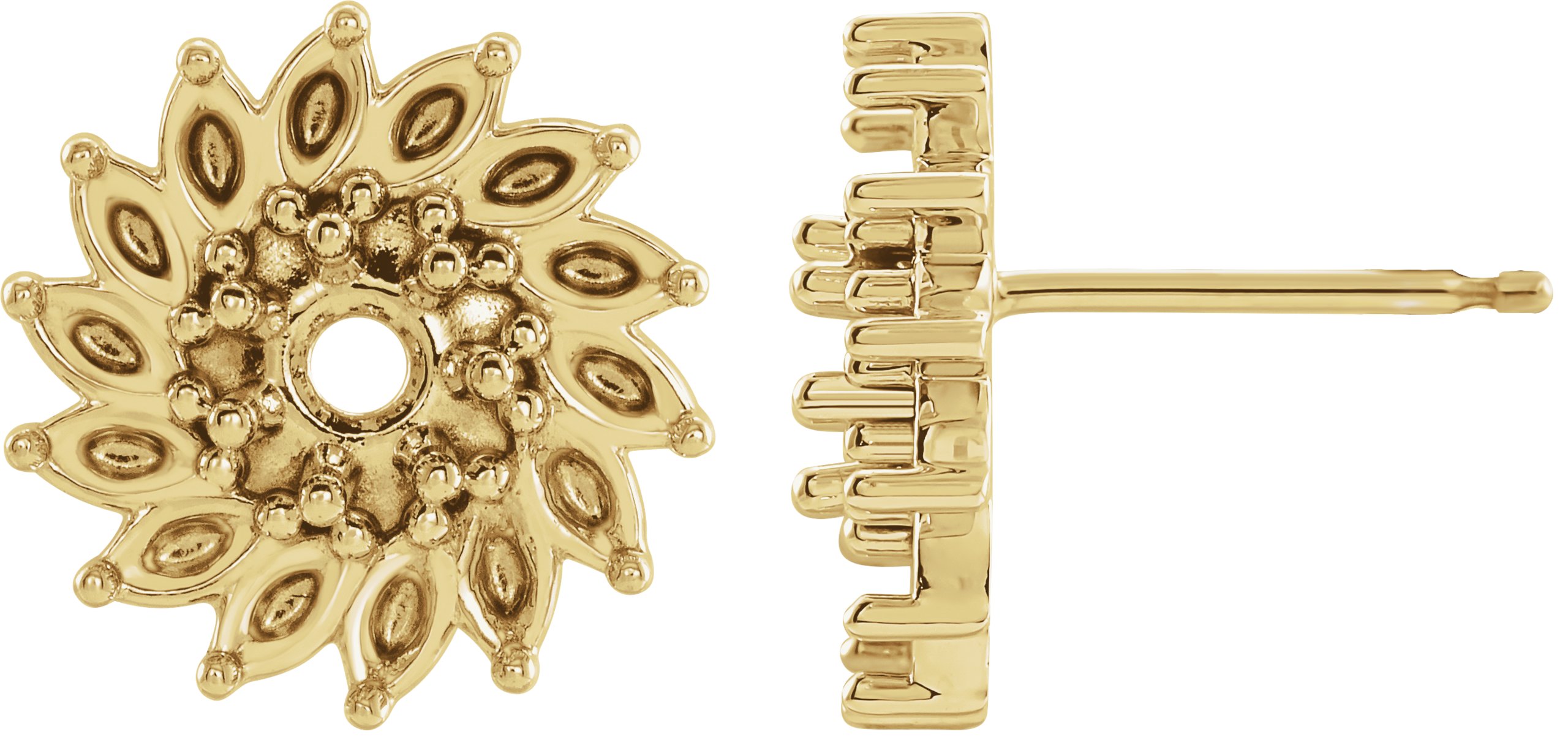 Round 7-Prong Halo-Style Earrings