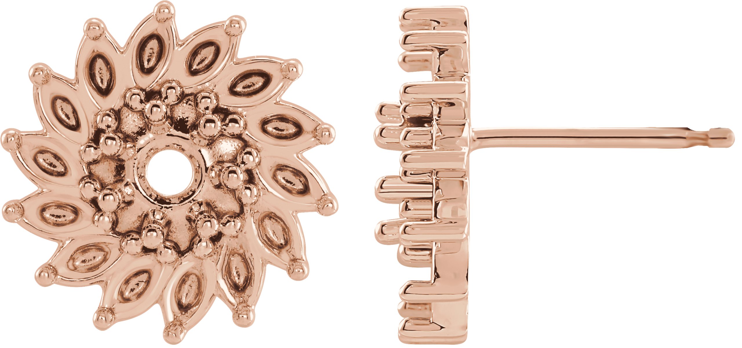 Round 7-Prong Halo-Style Earrings