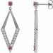 14K White Natural Pink Sapphire & 3/8 CTW Natural Diamond Geometric Earrings