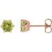 14K Rose 4 mm Natural Peridot & .03 CTW Natural Diamond Crown Earrings