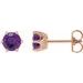 14K Rose 5 mm Natural Amethyst & .03 CTW Natural Diamond Crown Earrings