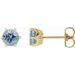 14K Yellow 4 mm Natural Aquamarine & .03 CTW Natural Diamond Crown Earrings