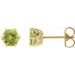 14K Yellow 6 mm Natural Peridot & .03 CTW Natural Diamond Crown Earrings
