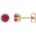 14K Yellow 6 mm Lab-Grown Ruby & .03 CTW Natural Diamond Crown Earrings