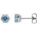 Sterling Silver 4 mm Natural Aquamarine & .03 CTW Natural Diamond Crown Earrings