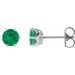 Sterling Silver 5 mm Lab-Grown Emerald & .03 CTW Natural Diamond Crown Earrings