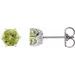 Sterling Silver 6 mm Natural Peridot & .03 CTW Natural Diamond Crown Earrings