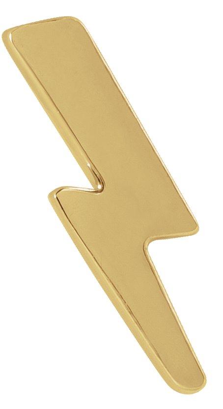 14K Yellow Tiny Lightening Bold Right Earring