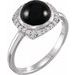 Platinum Natural Black Onyx & 1/8 CTW Natural Diamond Halo-Style Ring