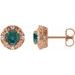 14K Rose 4 mm Lab-Grown Alexandrite & 1/10 CTW Natural Diamond Halo-Style Earrings