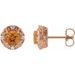 14K Rose 4 mm Natural Citrine & 1/10 CTW Natural Diamond Halo-Style Earrings