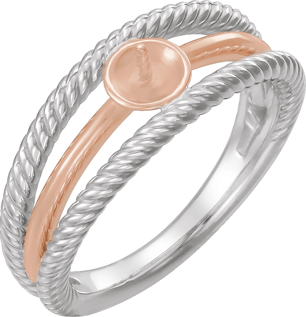 Pearl Negative Space Rope Ring