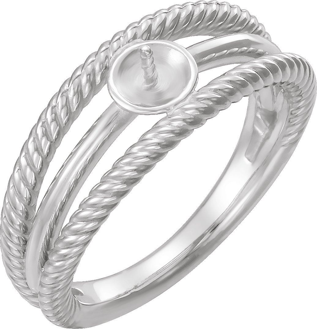 Pearl Negative Space Rope Ring