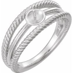 Negative Space Rope Pearl Ring