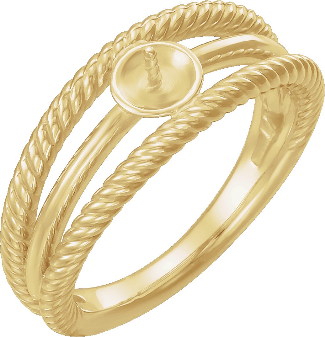 Pearl Negative Space Rope Ring